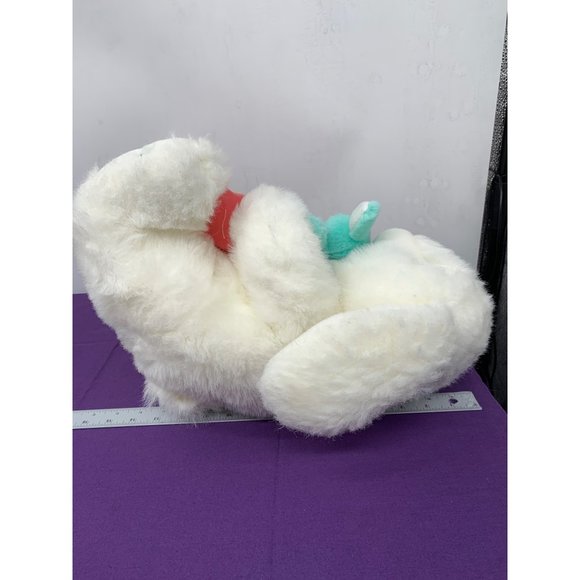 Goffa 14 Inch White Easter Bunny Carrot Embroidered Feet Bag with Pink Blue Teal - Picture 13 of 16